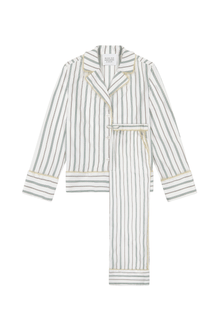 Striped Cotton Pajama Set - Marina Moscone