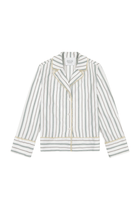 Striped Cotton Pajama Set - Marina Moscone