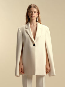 Tailored Boyfriend Blazer with Cape Sleeve - Marina Moscone