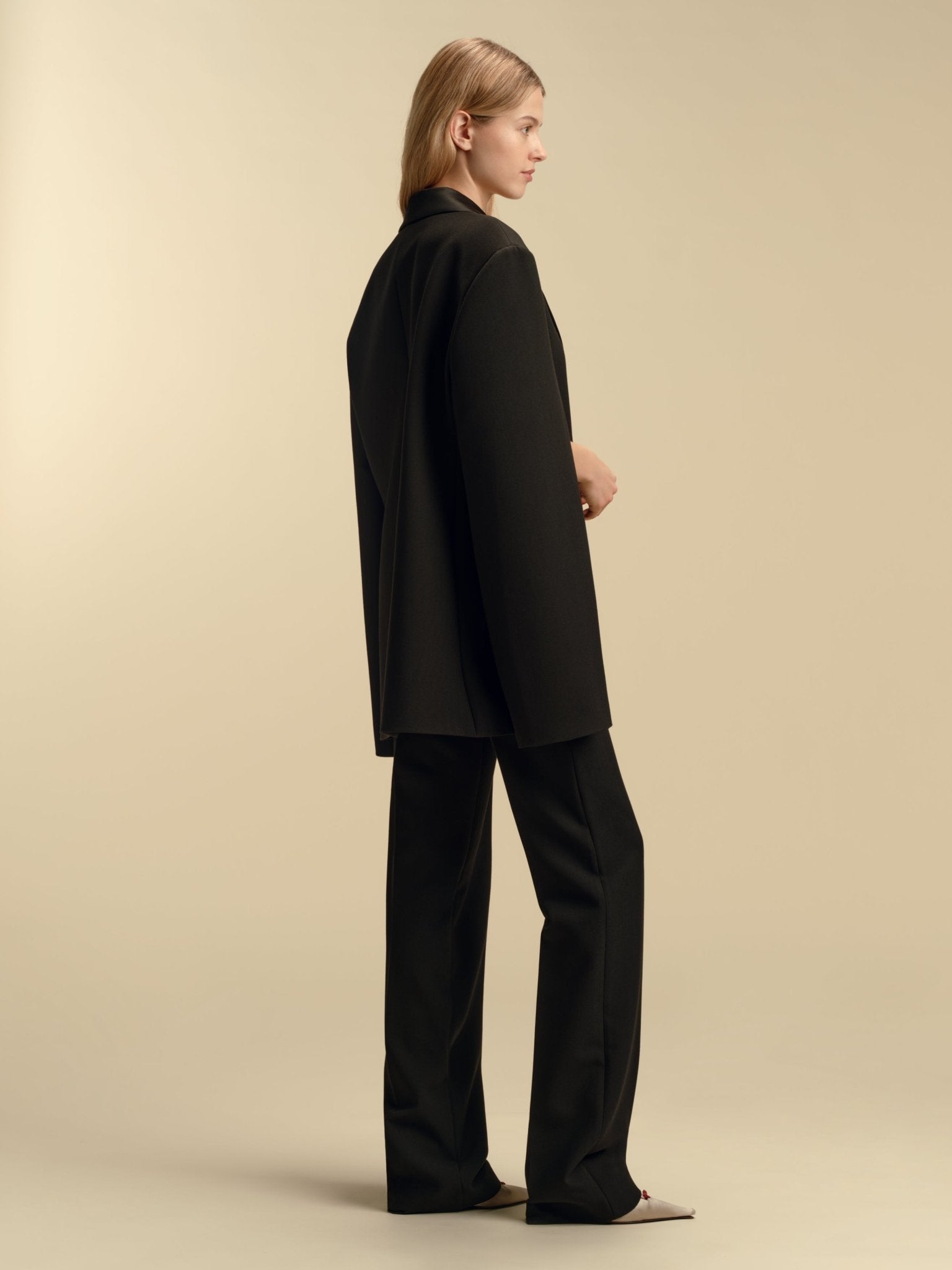 Tailored Boyfriend Blazer with Cape Sleeve - Marina Moscone