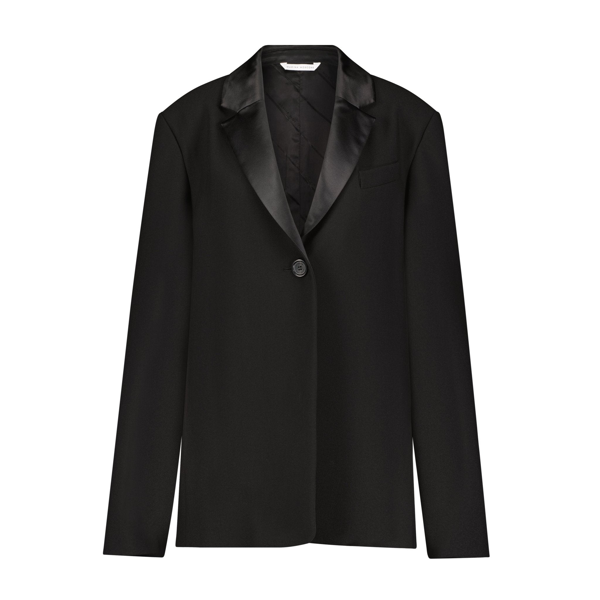 ★E.B.M★ Single Breasted Tailored Jacket EMP2EJK010 Plus Size Tailored Crepe Single Breasted Blazer Jacket