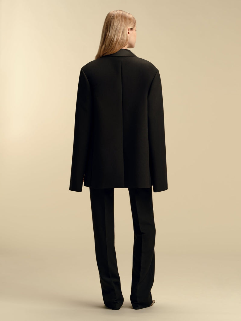 Tailored Boyfriend Blazer with Cape Sleeve - Marina Moscone