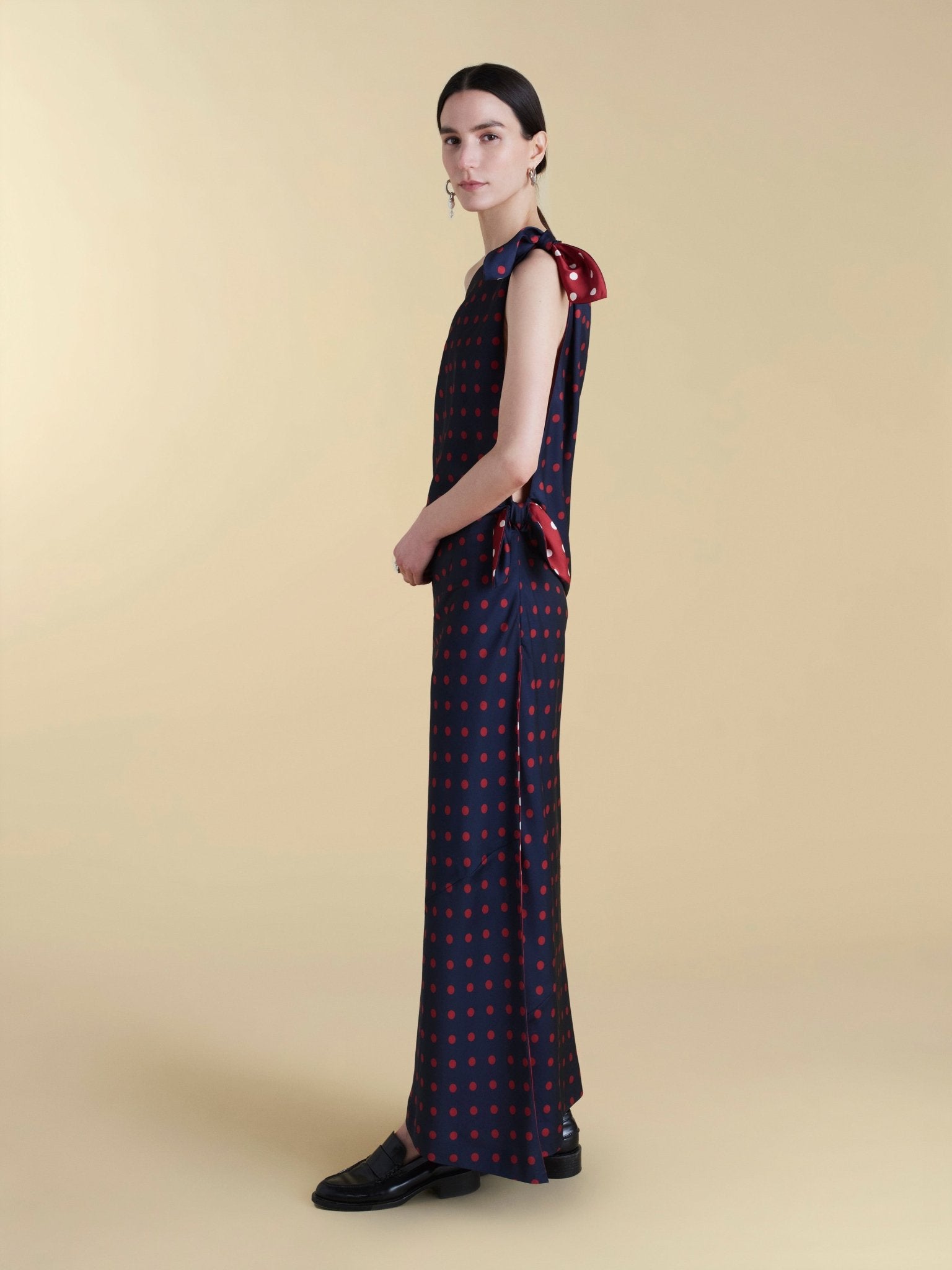 Twill Polka Dot Tabard Tie Dress Twill Polka Dot Tabard Tie Dress