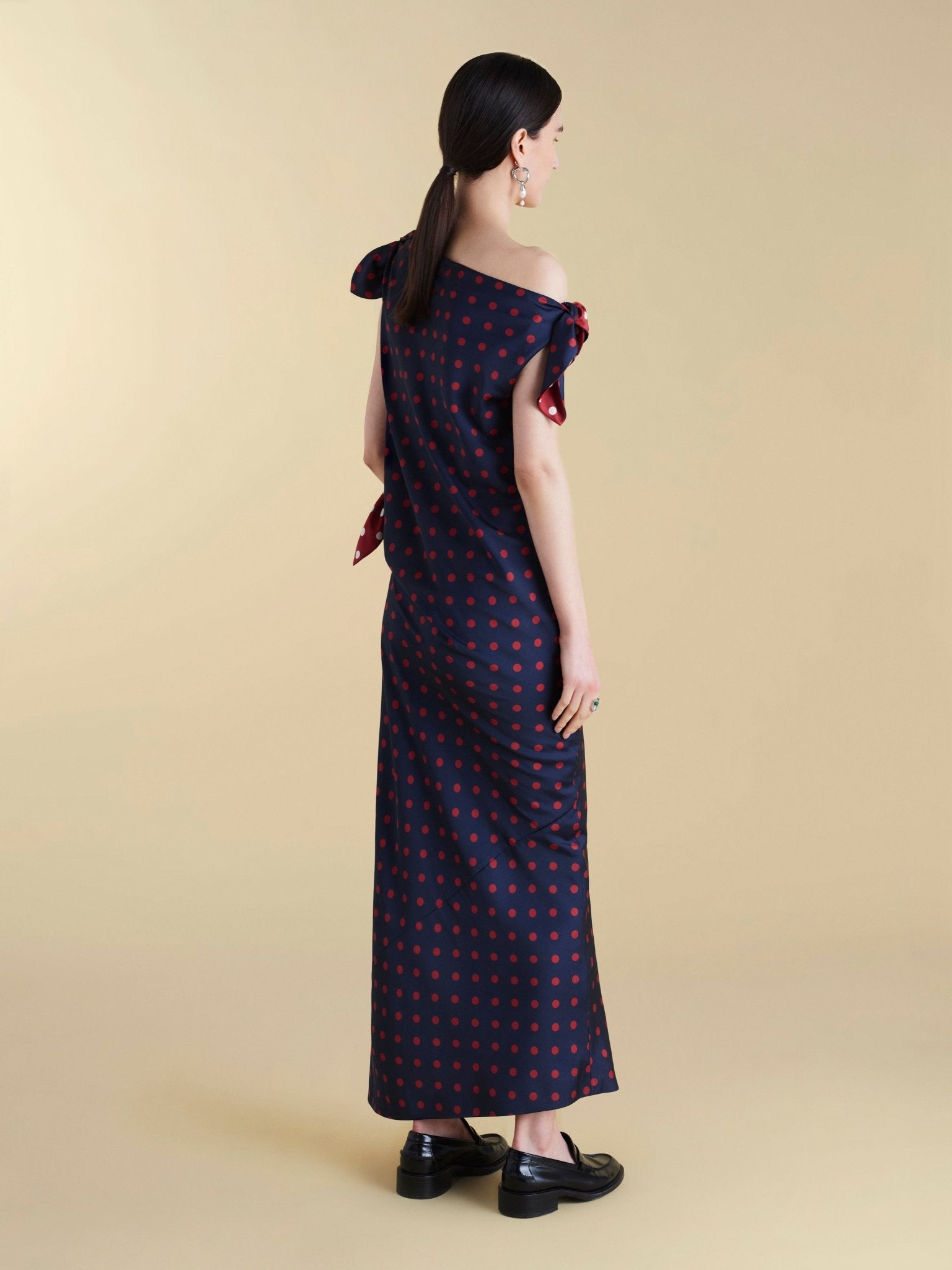 Twill Polka Dot Tabard Tie Dress - 00 Twill Polka Dot Tabard Tie Dress - 00