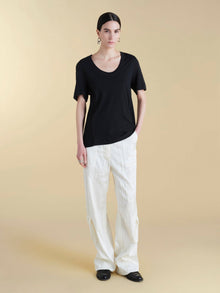 U - Neck Cotton Boyfriend T-Shirt - Marina Moscone