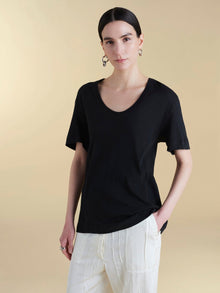 U - Neck Cotton Boyfriend T-Shirt - Marina Moscone