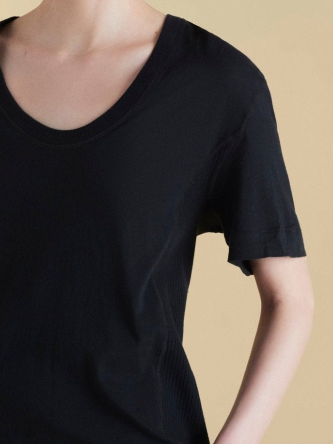 U - Neck Cotton Boyfriend T-Shirt - Marina Moscone