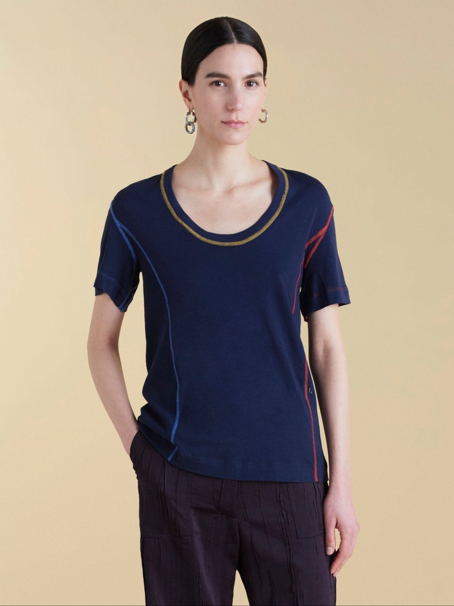 U - Neck Cotton Boyfriend T-Shirt - Marina Moscone