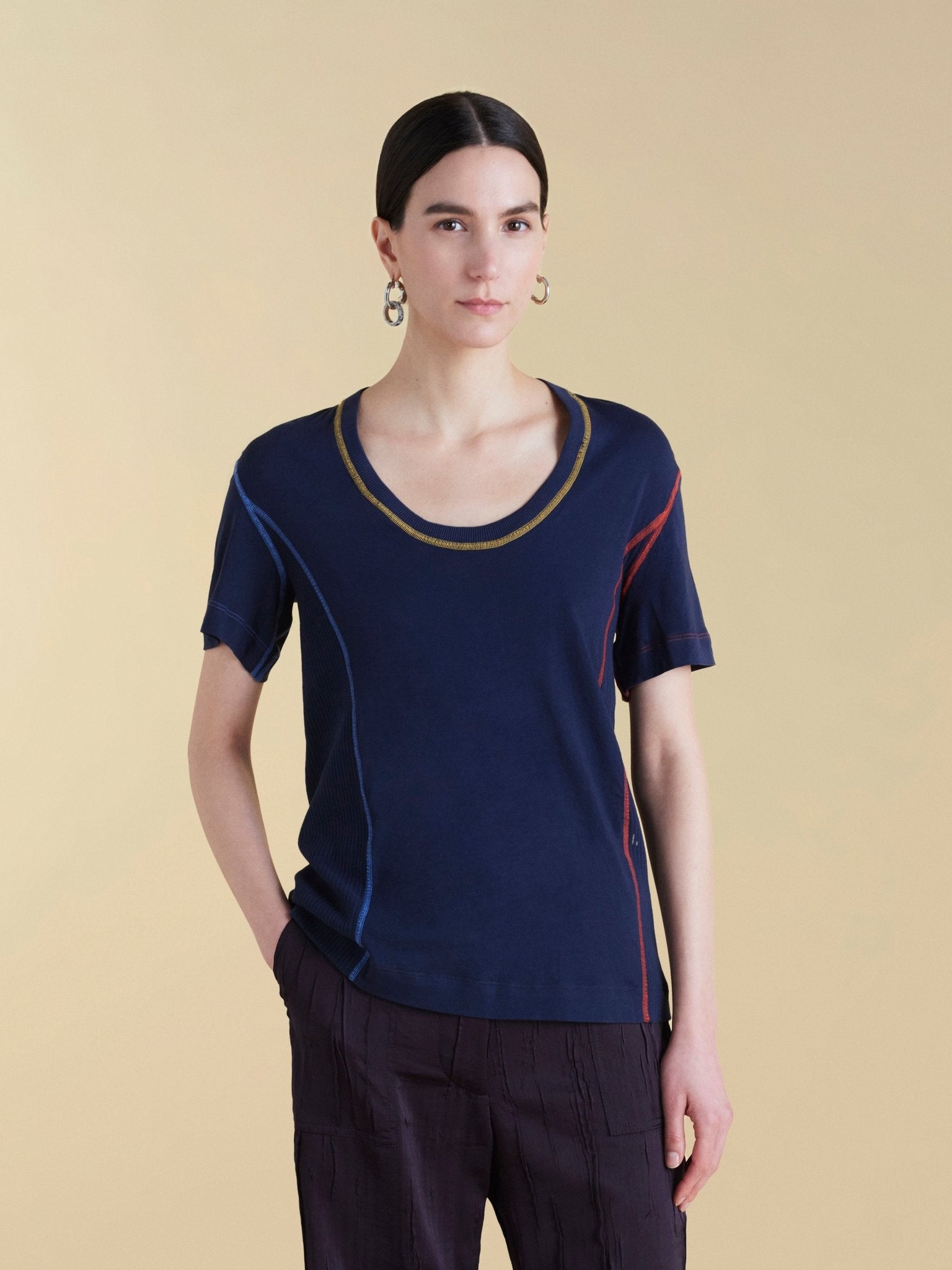 U - Neck Cotton Boyfriend T-Shirt - Marina Moscone