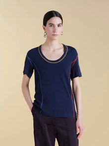 U - Neck Cotton Boyfriend T-Shirt - Marina Moscone