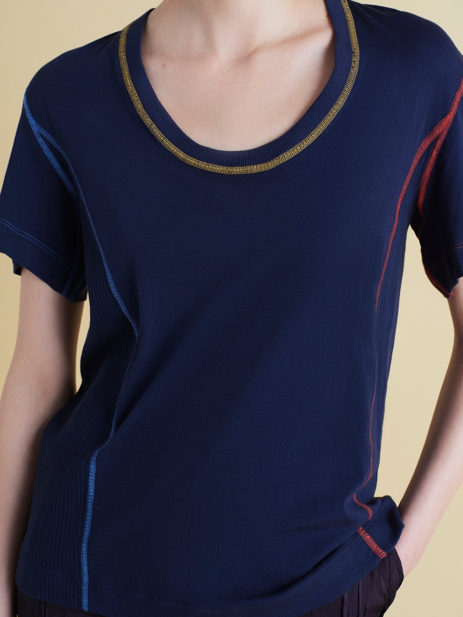 U - Neck Cotton Boyfriend T-Shirt - Marina Moscone