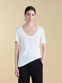 U - Neck Cotton Boyfriend T-Shirt - Marina Moscone