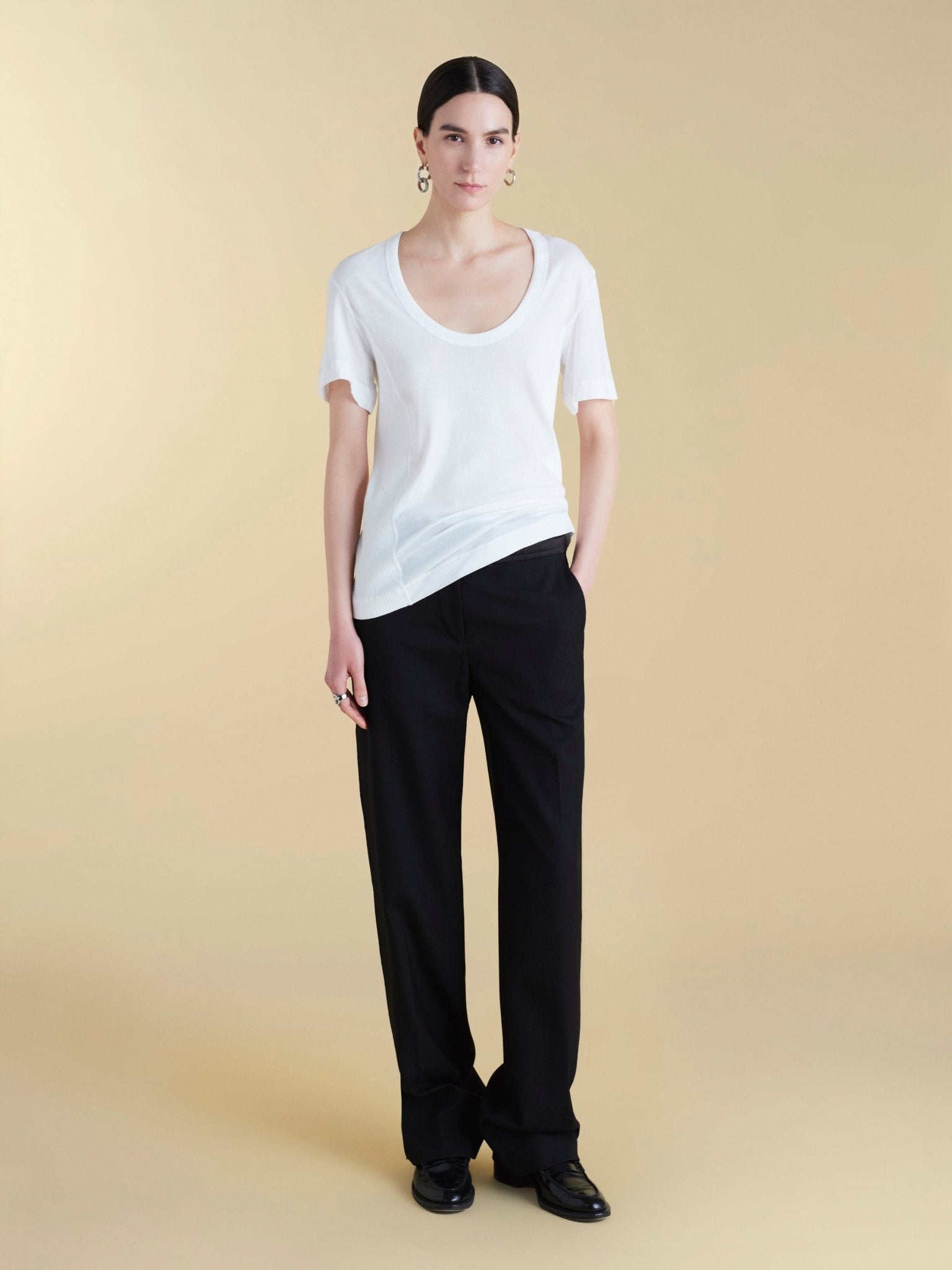 U - Neck Cotton Boyfriend T-Shirt - Marina Moscone
