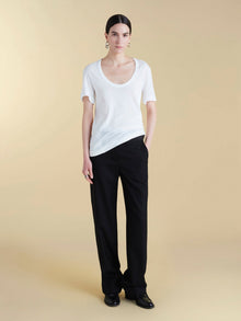 U - Neck Cotton Boyfriend T-Shirt - Marina Moscone