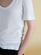 U - Neck Cotton Boyfriend T-Shirt - Marina Moscone