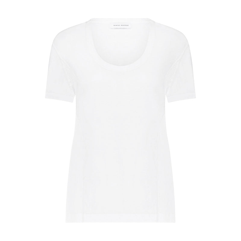 U - Neck Cotton Boyfriend T - Shirt - Marina Moscone