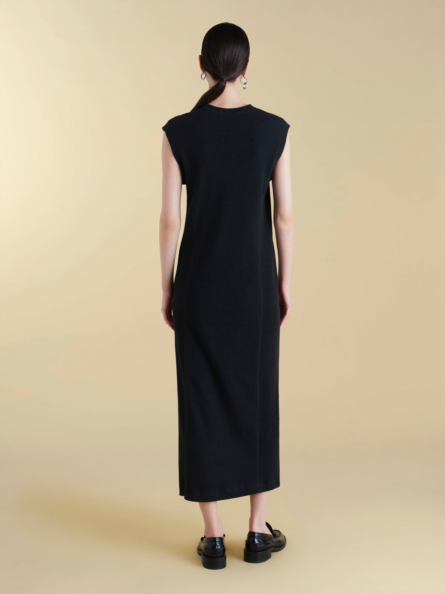 U - Neck Cotton T-Shirt Dress - Marina Moscone