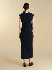 U - Neck Cotton T-Shirt Dress - Marina Moscone
