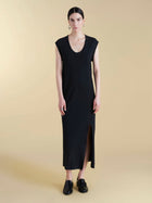 U - Neck Cotton T-Shirt Dress - Marina Moscone