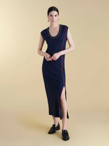 U - Neck Cotton T-Shirt Dress - Marina Moscone