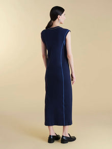 U - Neck Cotton T-Shirt Dress - Marina Moscone