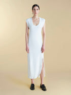 U - Neck Cotton T-Shirt Dress - Marina Moscone
