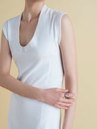 U - Neck Cotton T-Shirt Dress - Marina Moscone