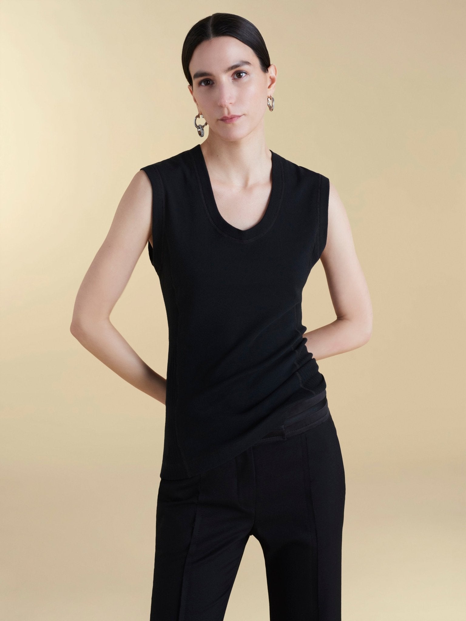 U - Neck Cotton Tank - Marina Moscone
