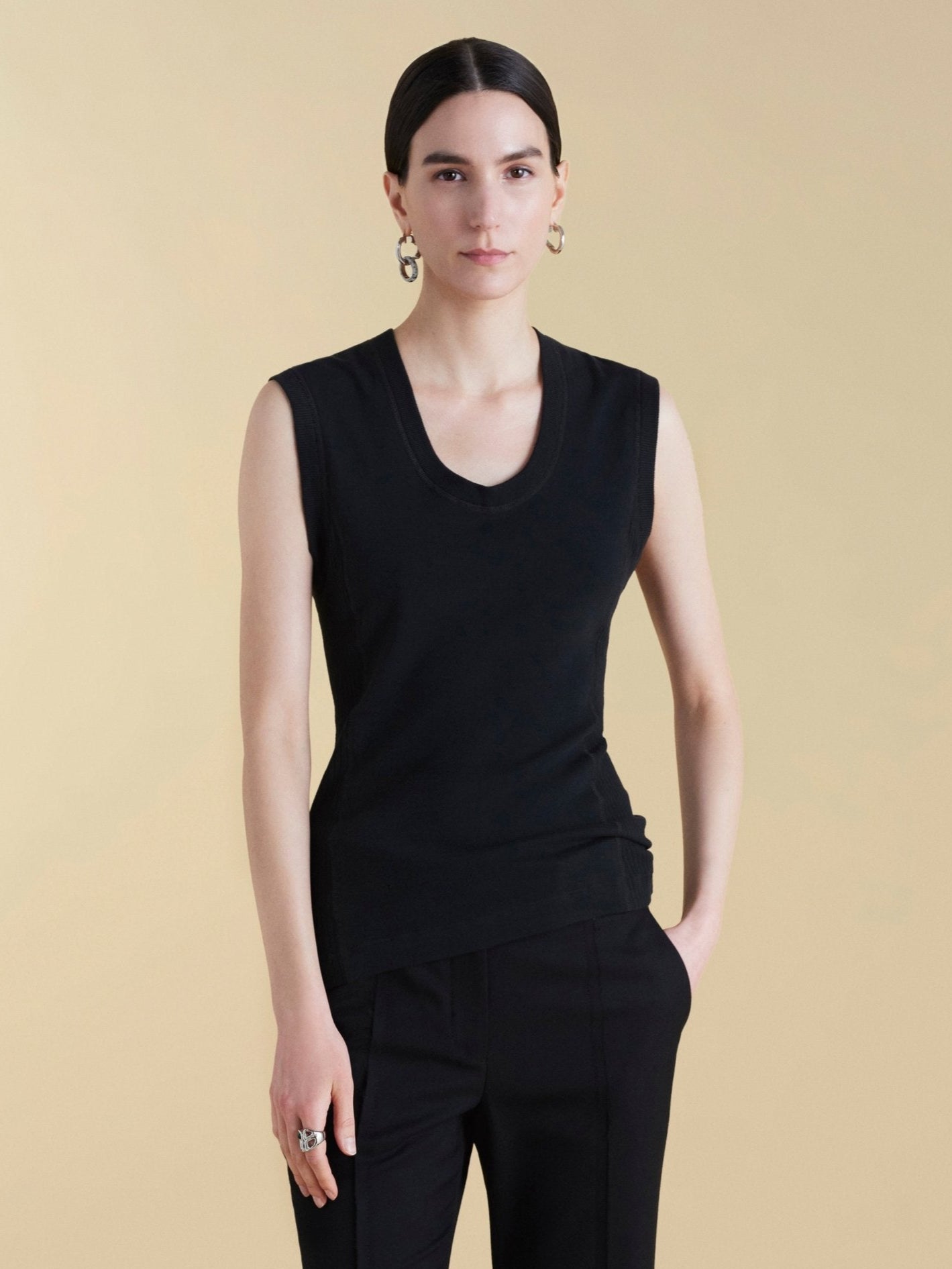 U - Neck Cotton Tank - Marina Moscone