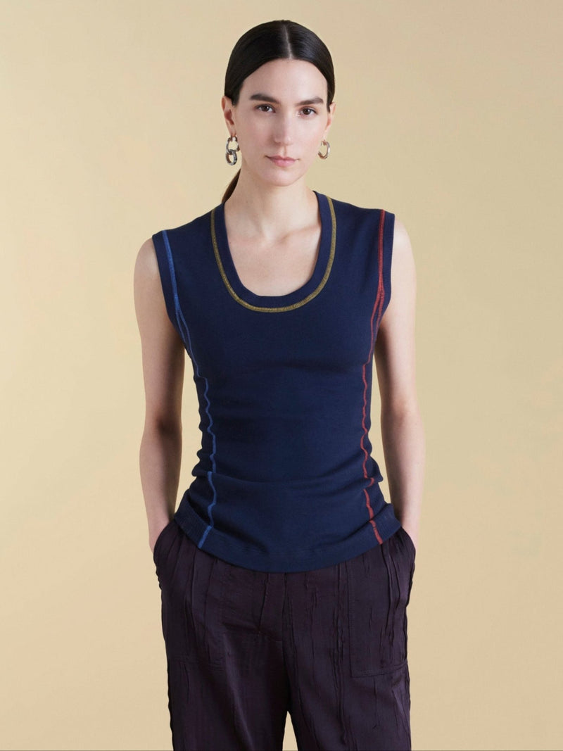 U - Neck Cotton Tank - Marina Moscone