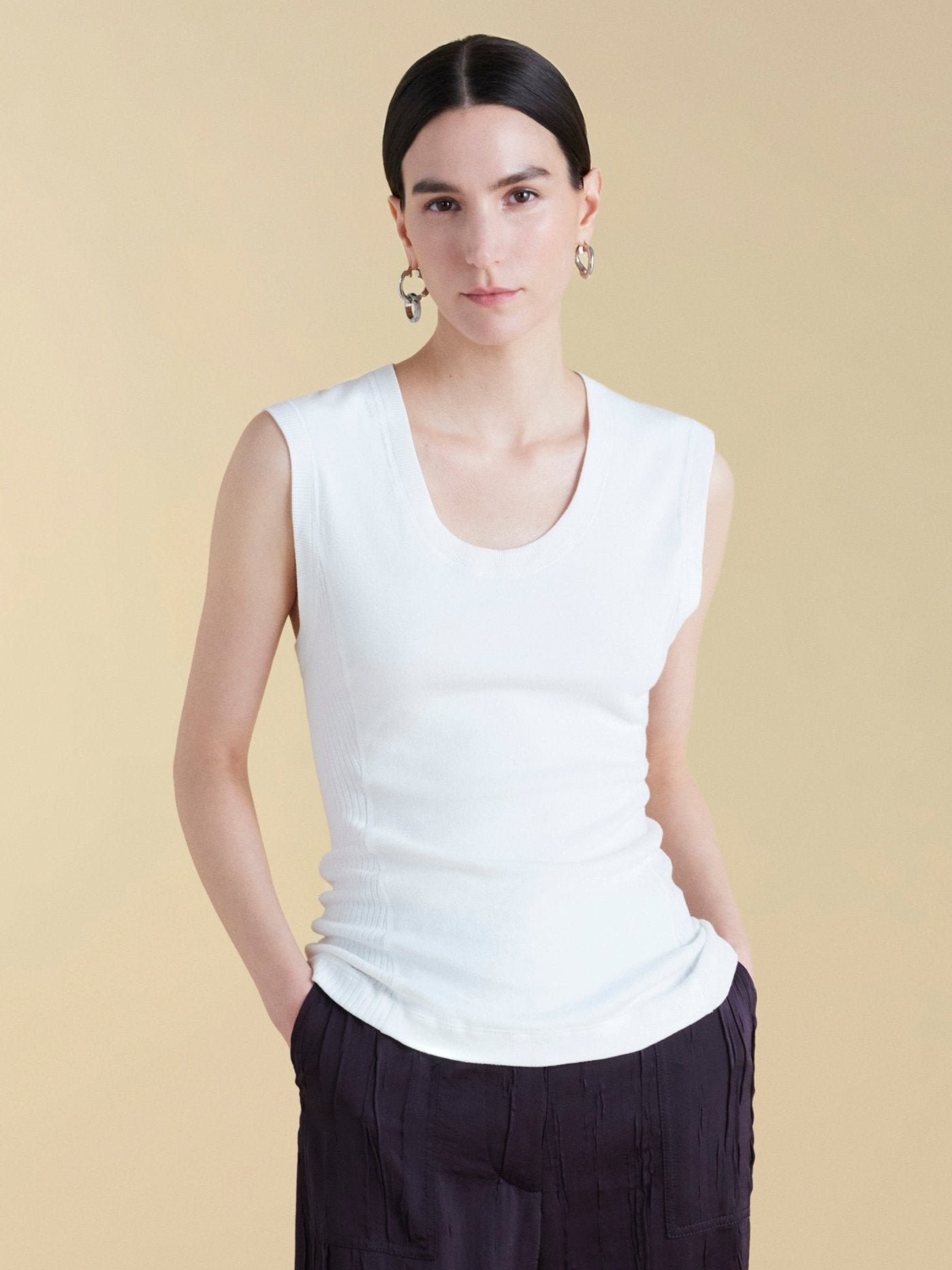 U - Neck Cotton Tank - Marina Moscone