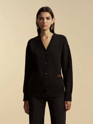 Waisted Cashmere Wool Cardigan - Marina Moscone