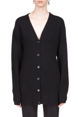 Waisted Cashmere Wool Cardigan - Marina Moscone