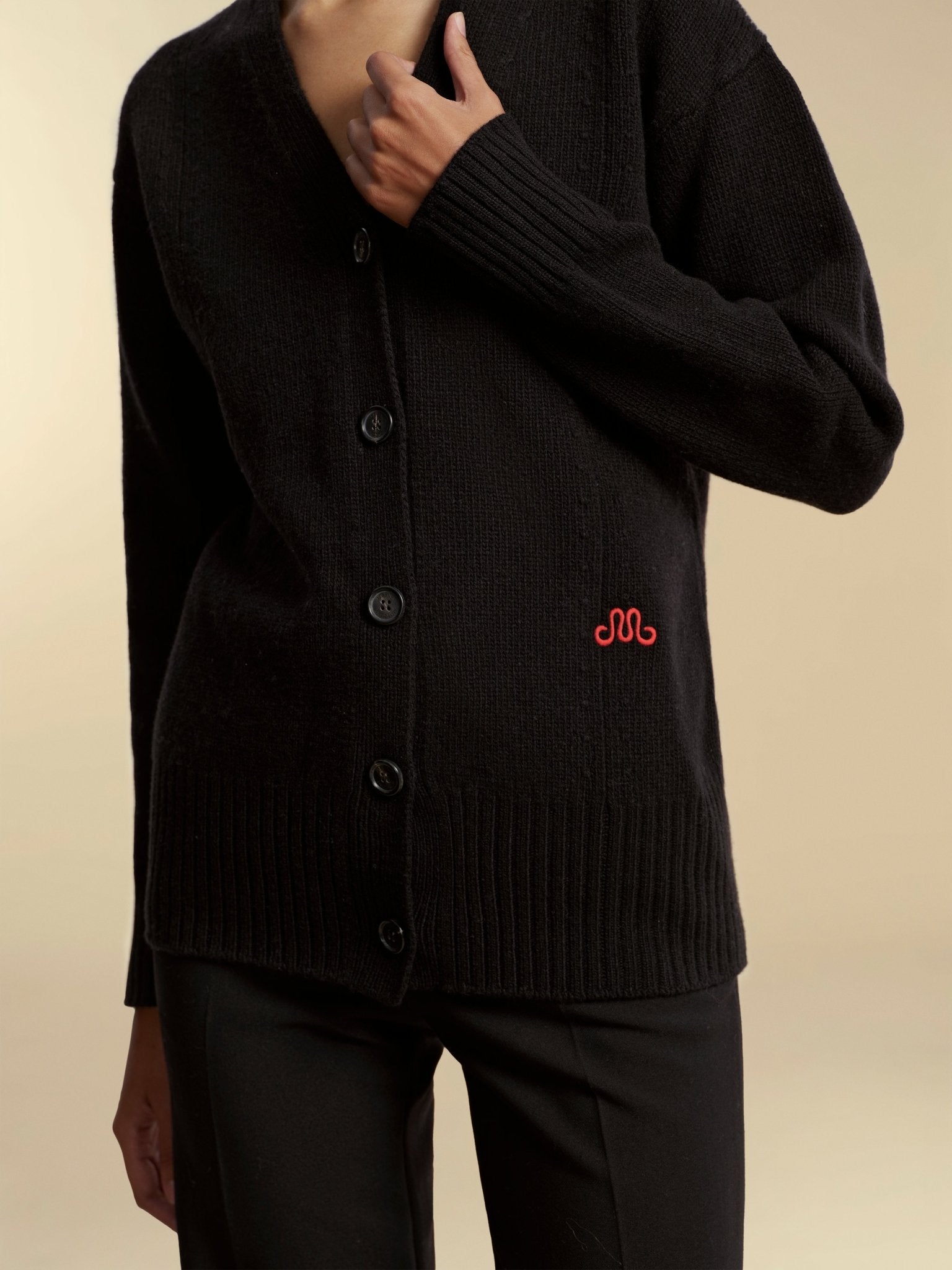 Waisted Cashmere Wool Cardigan - Marina Moscone