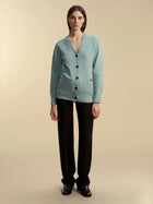 Waisted Cashmere Wool Cardigan - Marina Moscone