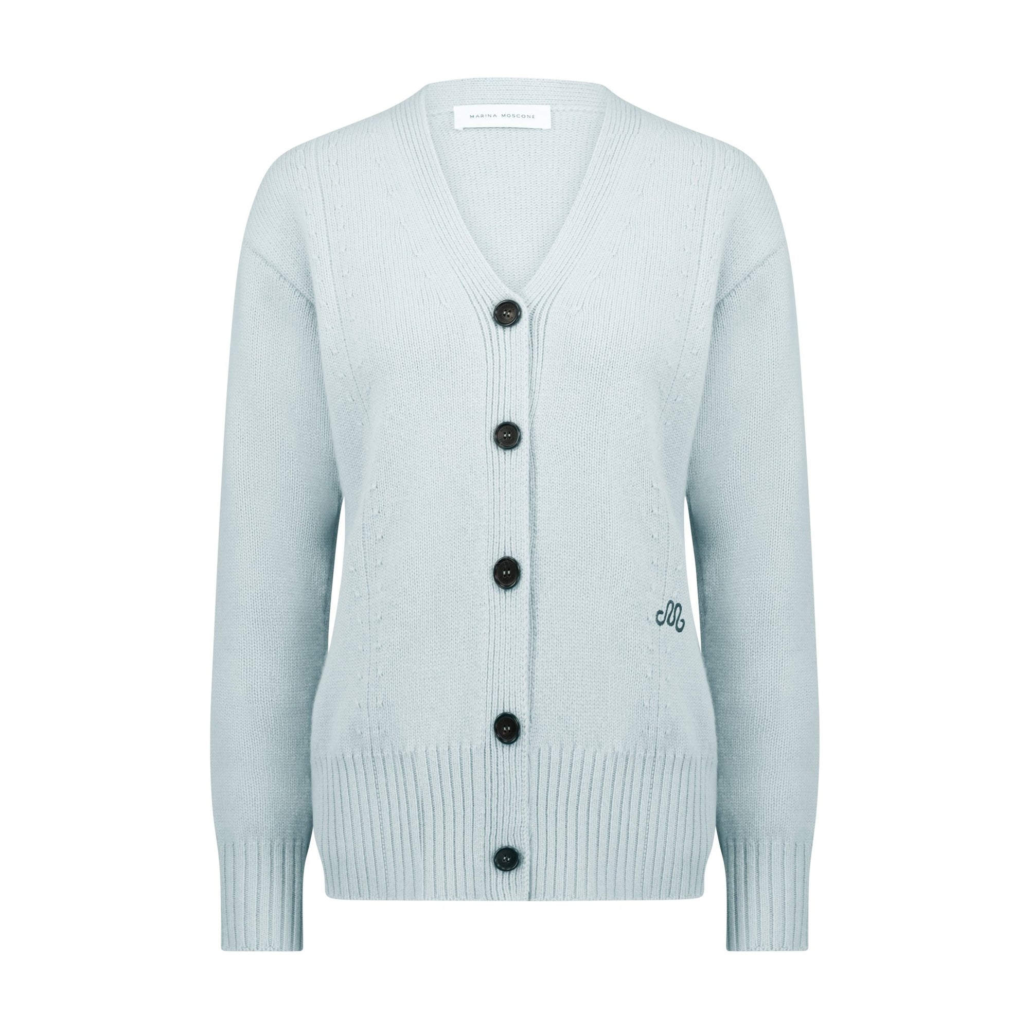 Waisted Cashmere Wool Cardigan - Marina Moscone