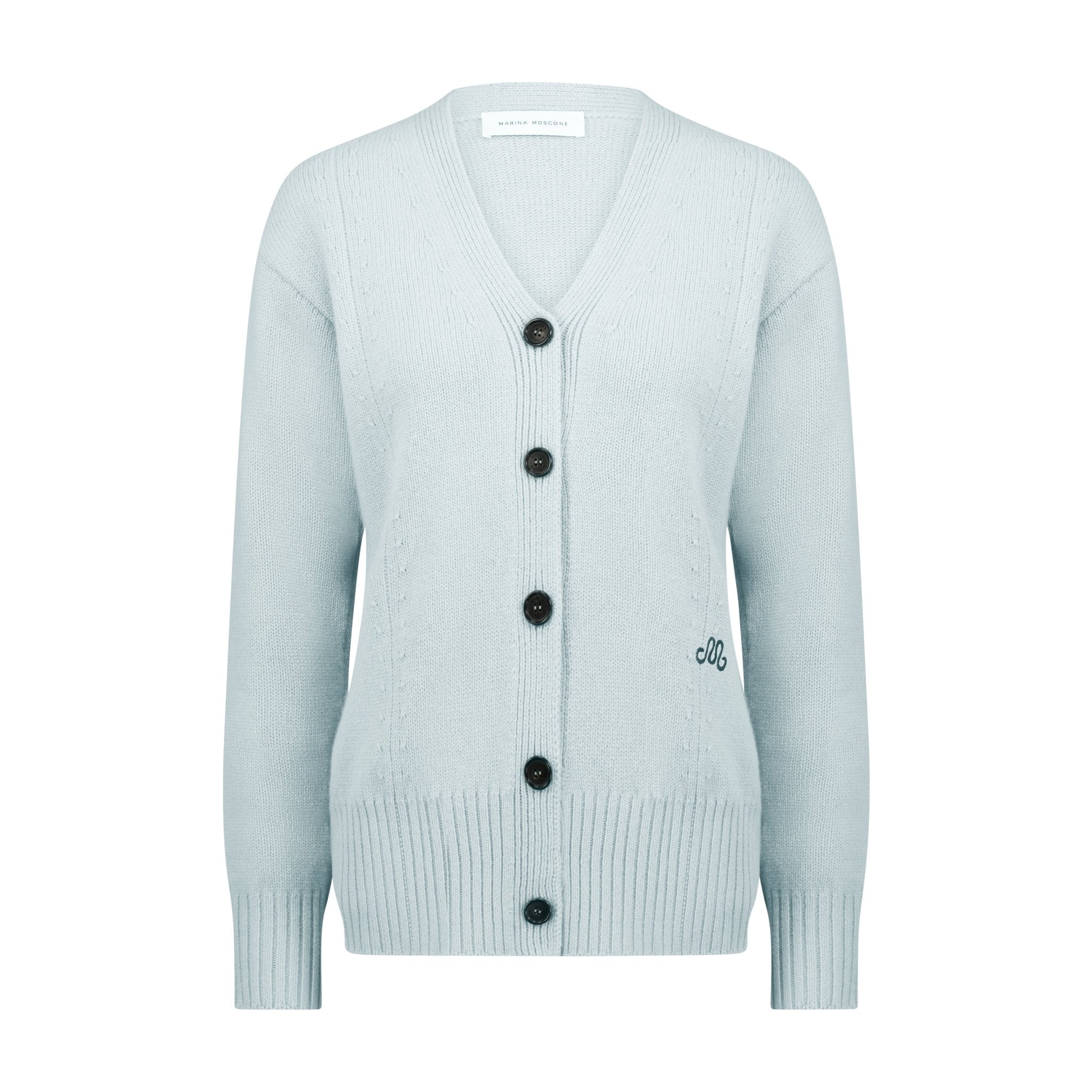 Waisted Cashmere Wool Cardigan - Marina Moscone