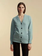 Waisted Cashmere Wool Cardigan - Marina Moscone