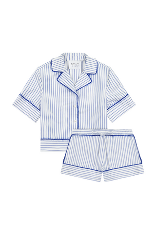 Blue & White Stripe Pajama Set by Majestic International