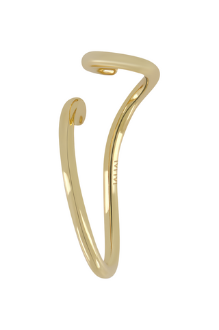 Gold Abstract Ear Cuff with Resin-Encased Shell