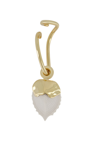 Gold Abstract Ear Cuff with Resin-Encased Shell